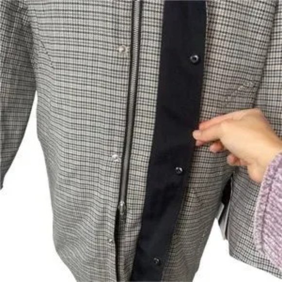 RAG & BONE Reversible Car Coat Black/100% Wool Houndstooth Jacket NWT MSRP$895 - Picture 13 of 14